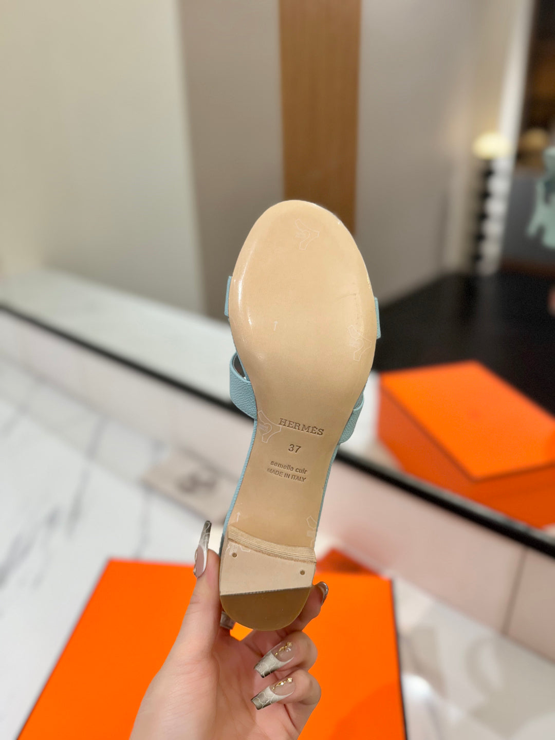 HM Oasis Sandals Blue Cowhide 294839