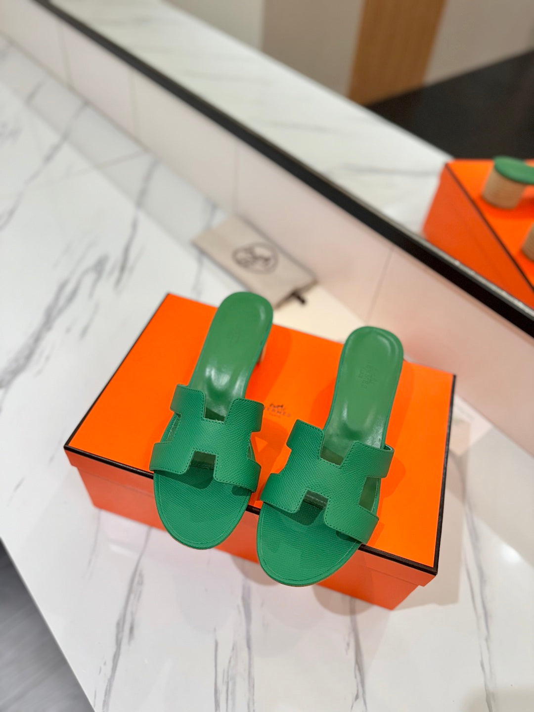 HM Oasis Sandals Green Cowhide 294846