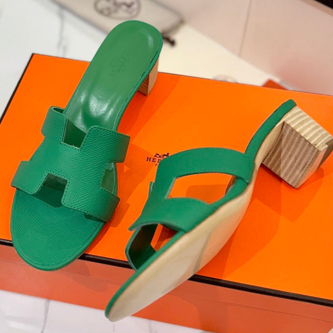 HM Oasis Sandals Green Cowhide 294846