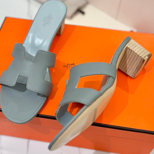 HM Oasis Sandals Blue Gray Cowhide 294847