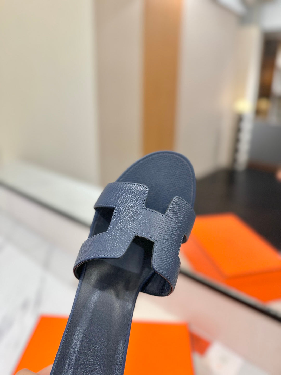 HM Oasis Sandals Navy Blue Cowhide 294848