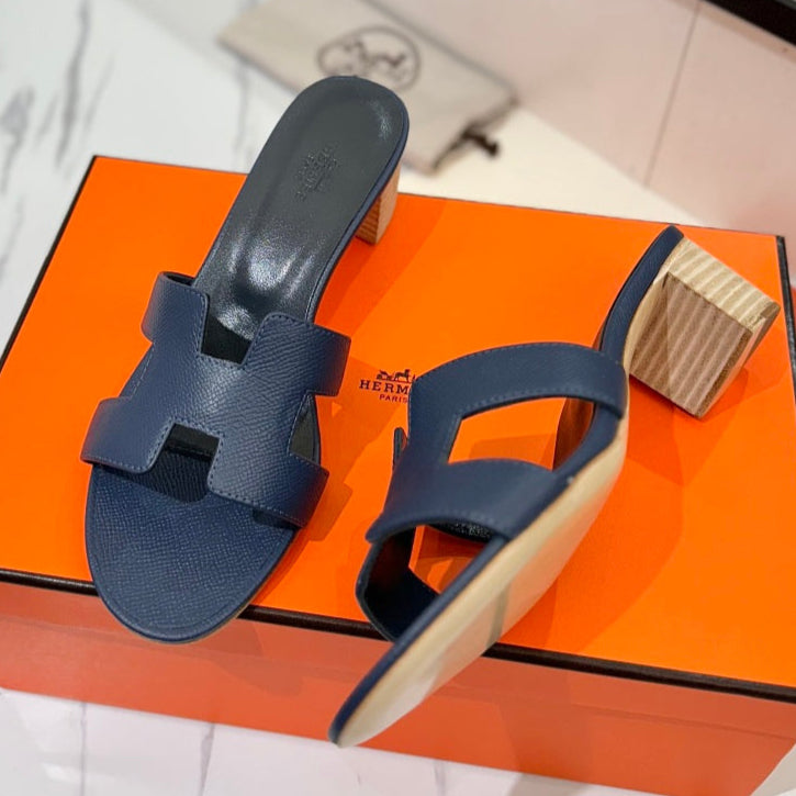 HM Oasis Sandals Navy Blue Cowhide 294848