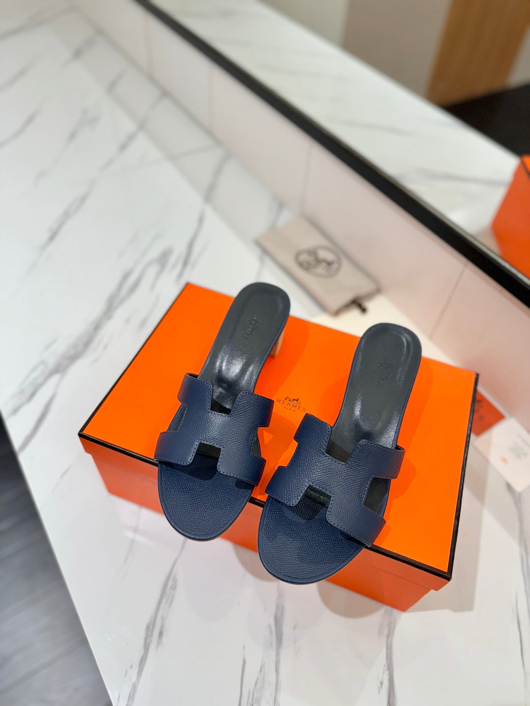 HM Oasis Sandals Navy Blue Cowhide 294848