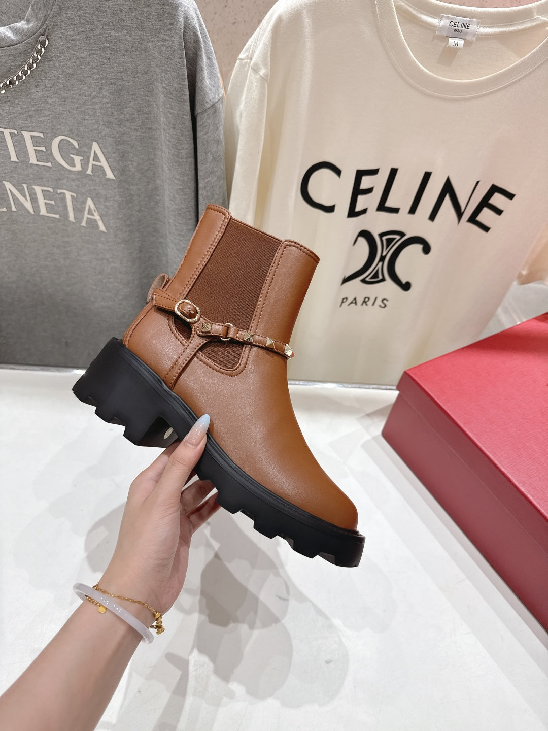 VT ankle boots brown black calfskin 174445