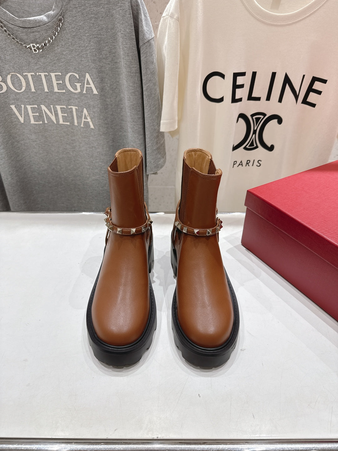 VT ankle boots brown black calfskin 174445