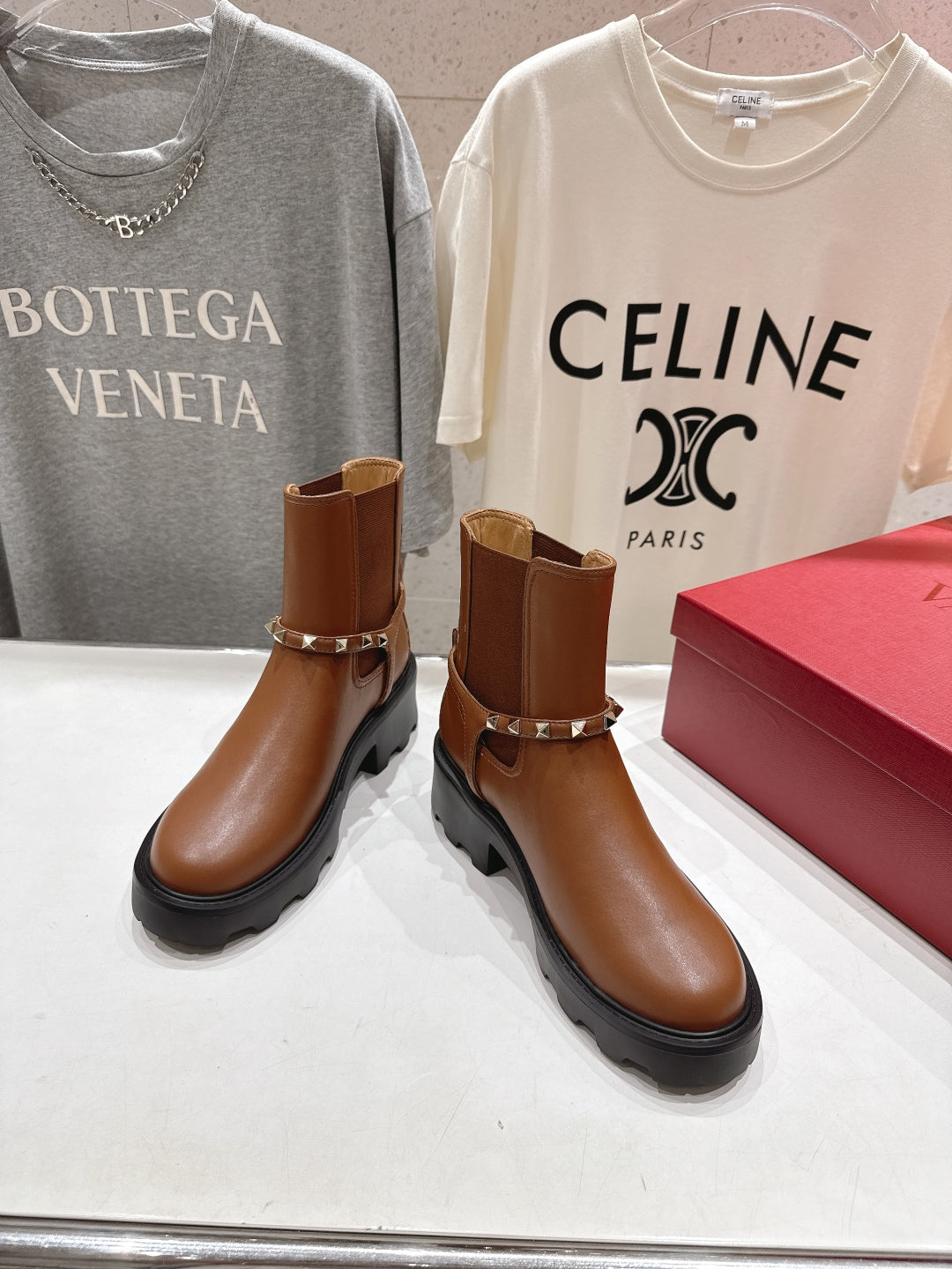 VT ankle boots brown black calfskin 174445