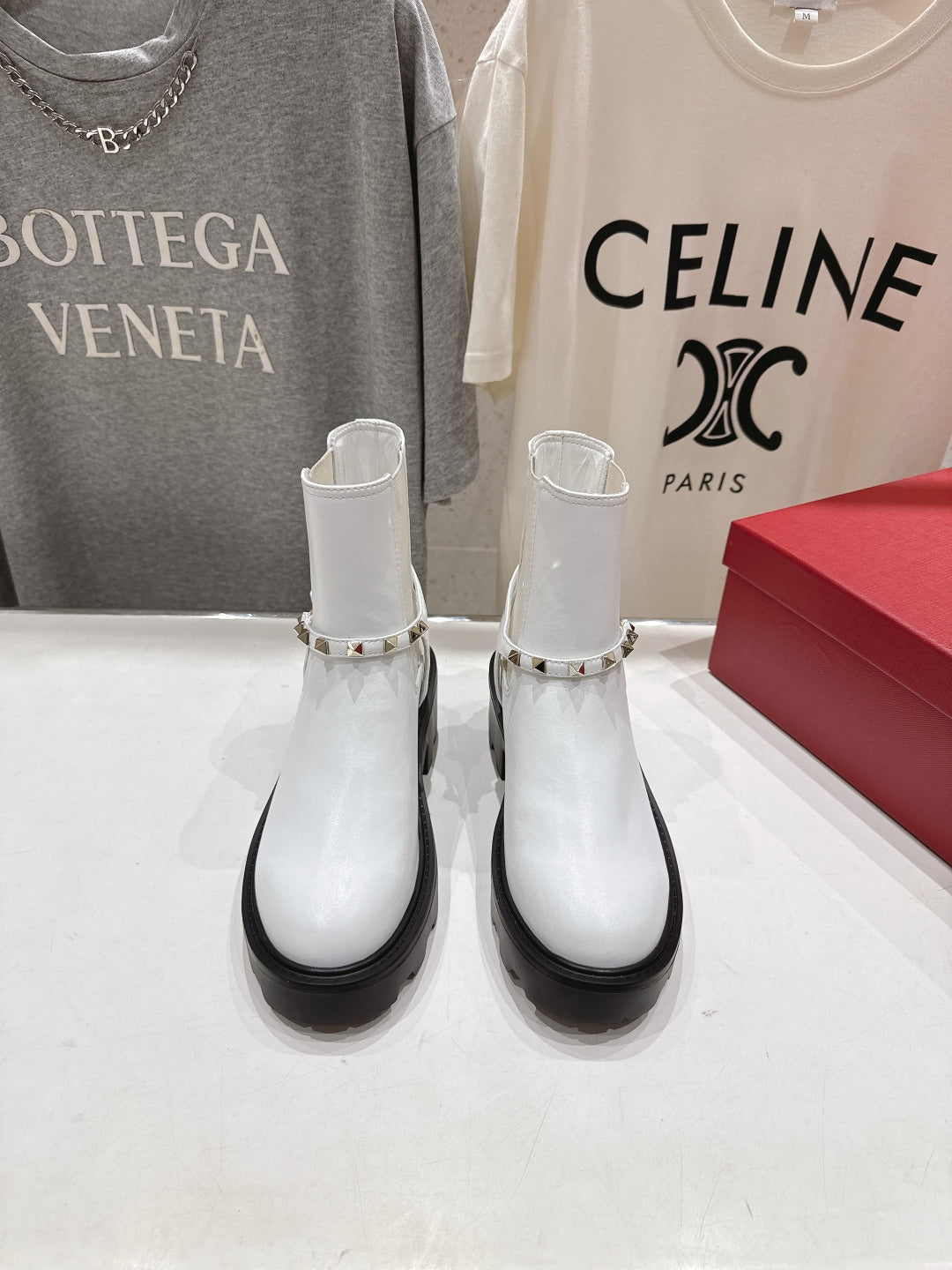 VT ankle boots white black calfskin 174447