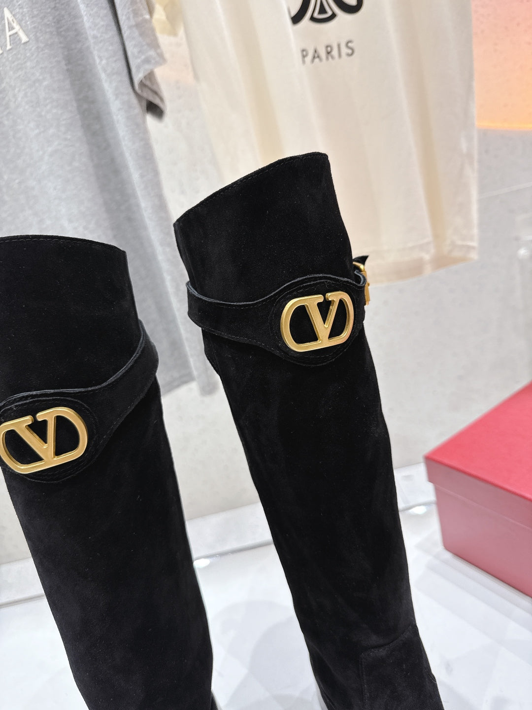 VT long boots black suede 174427