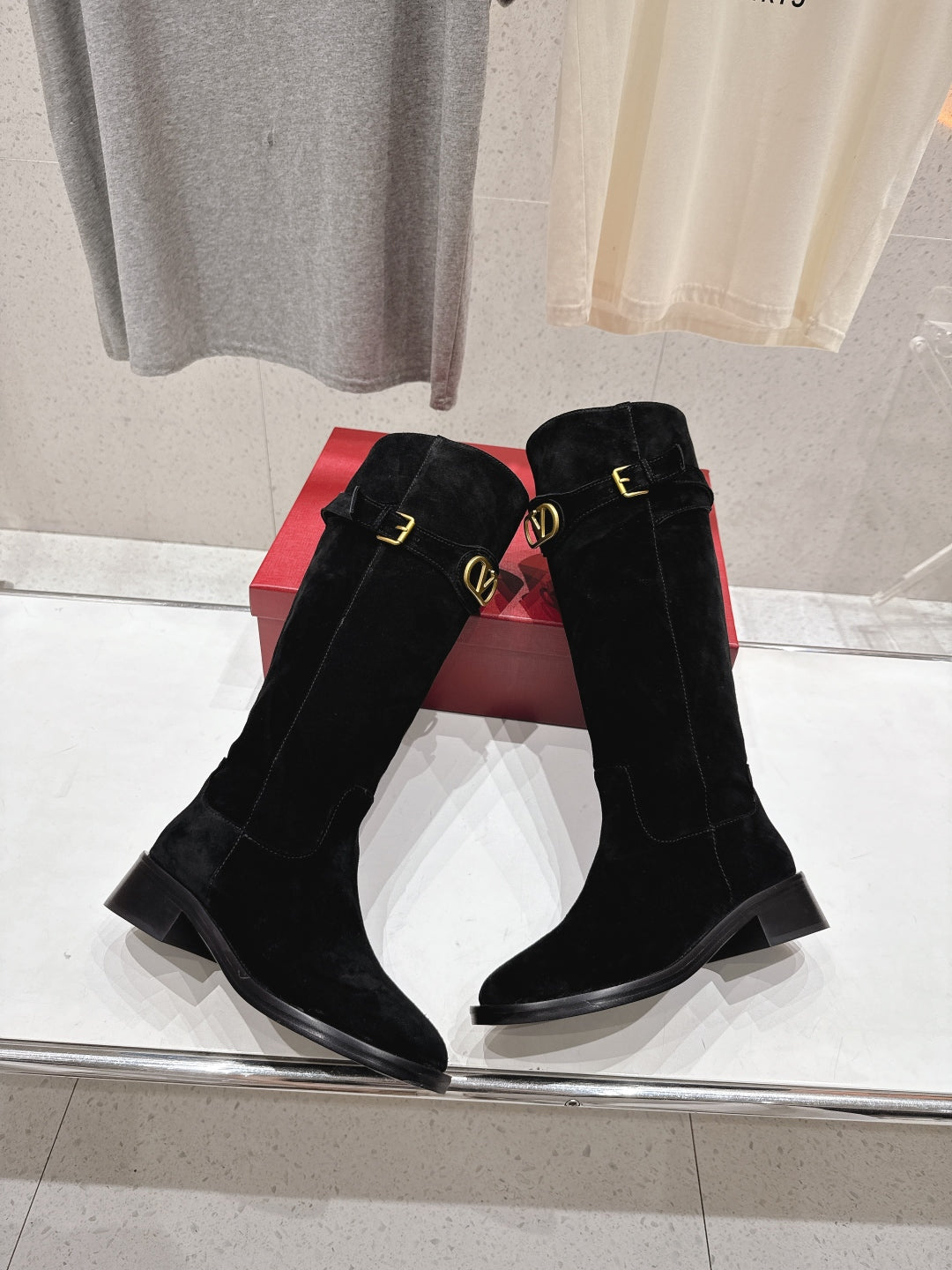 VT long boots black suede 174427