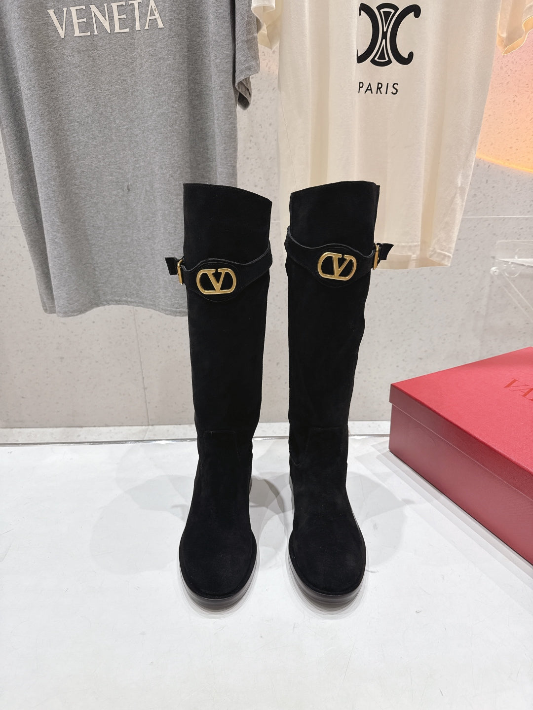 VT long boots black suede 174427