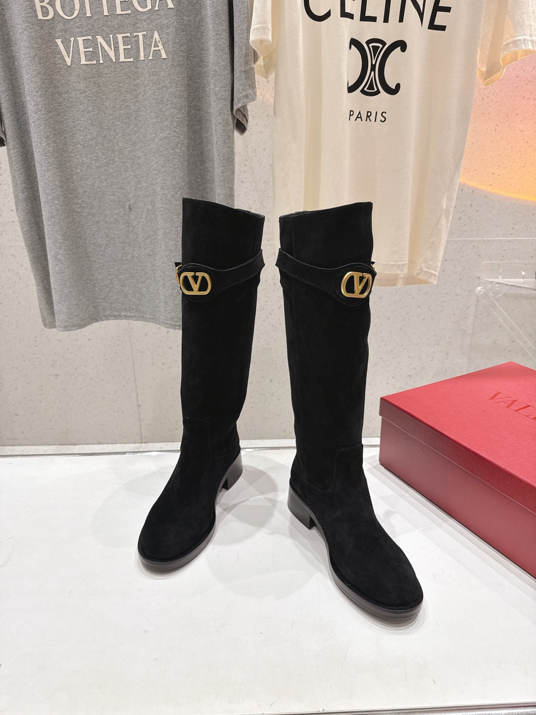 VT long boots black suede 174427