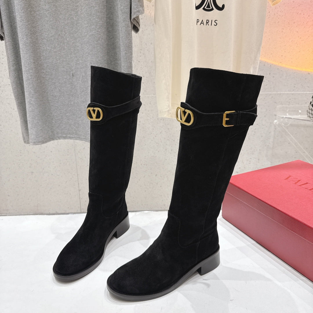 VT long boots black suede 174427