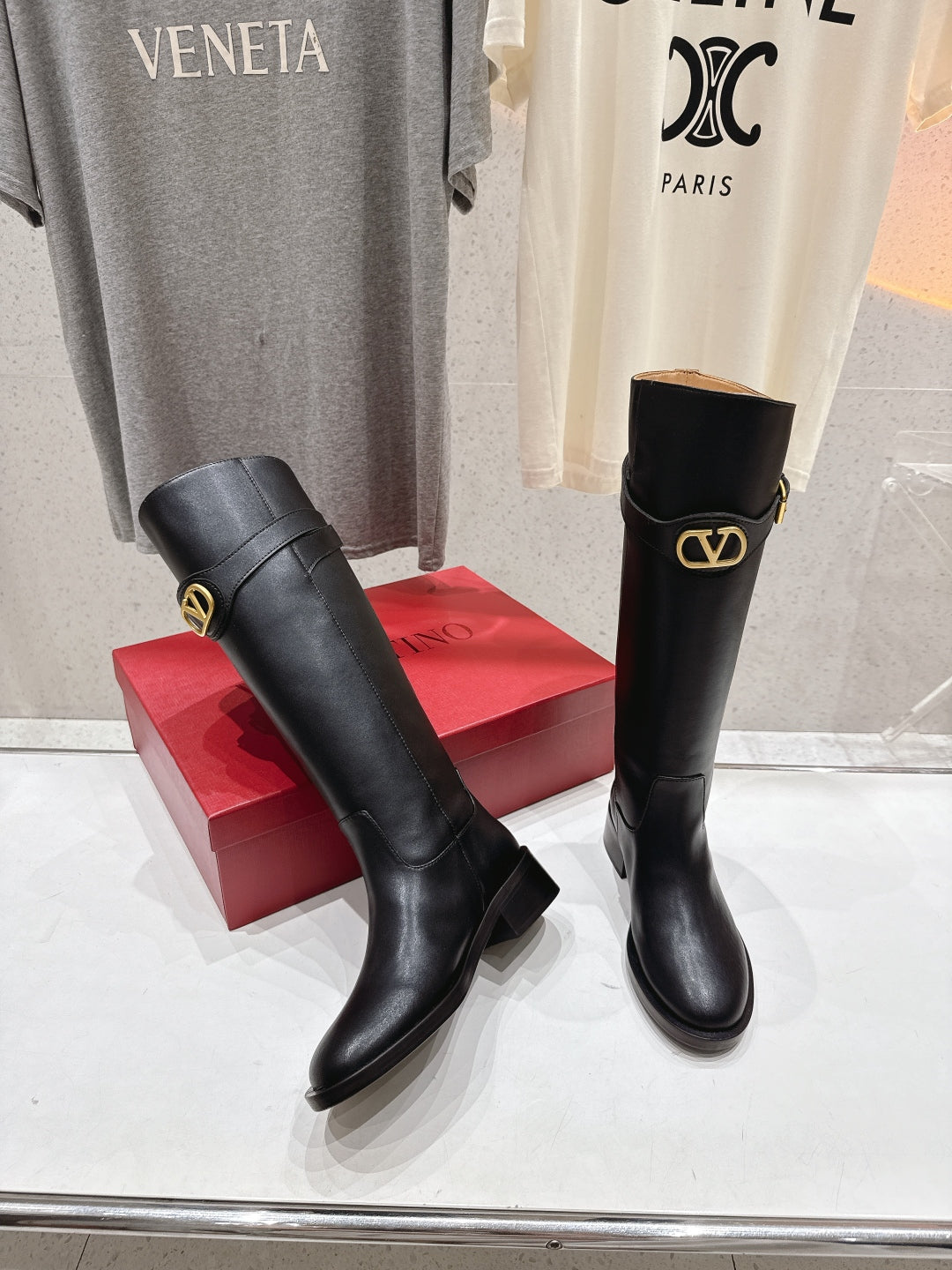 VT long boots black calfskin 174431