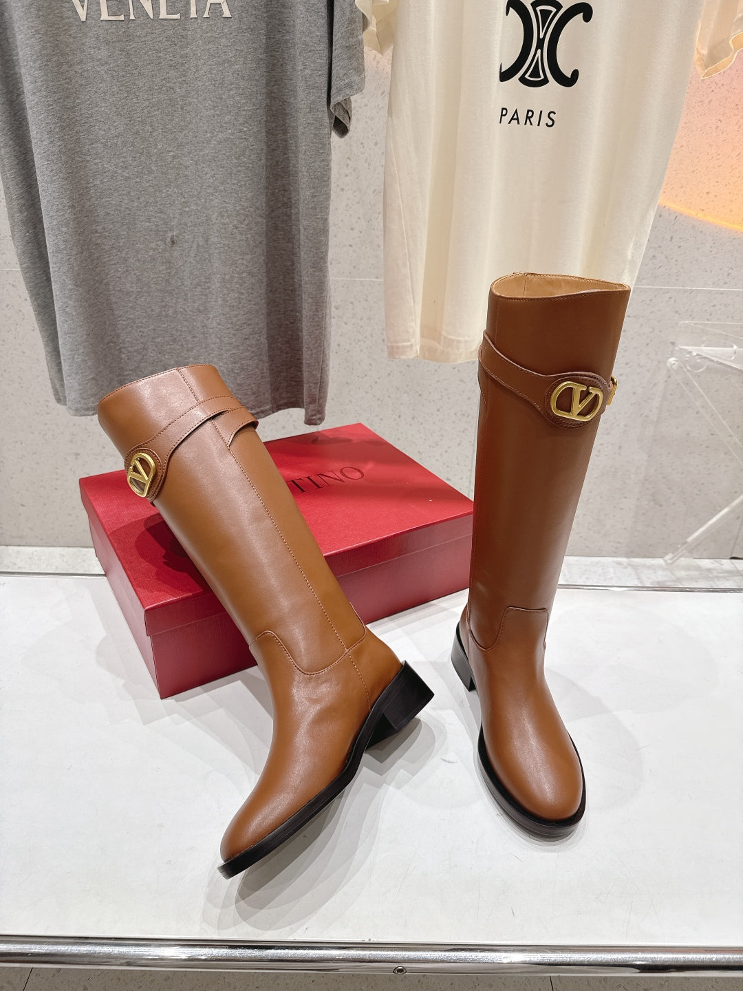 VT long boots brown calfskin 174433