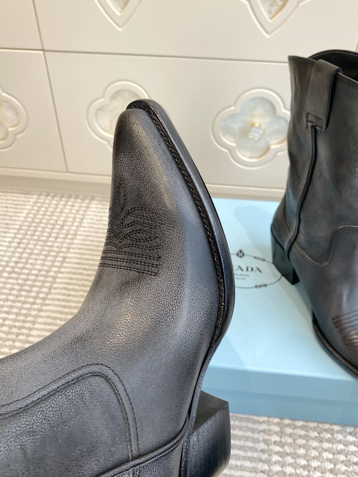 Prada 25 Boot Black Cowhide 501415