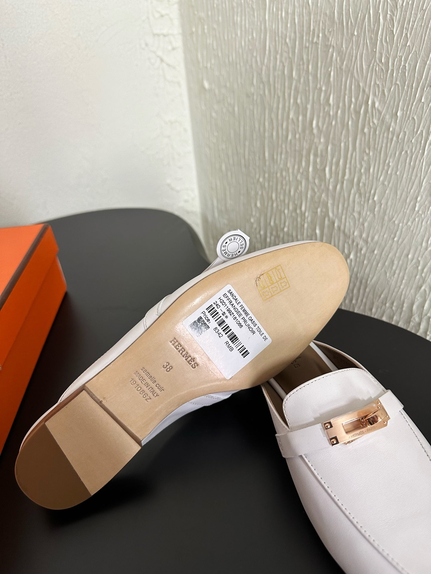 HM Oz Mule White Mix Black Calfskin 961100