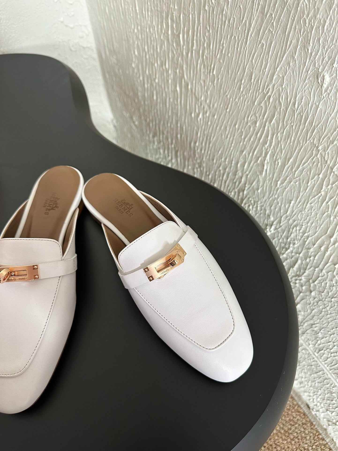 HM Oz Mule White Mix Black Calfskin 961100