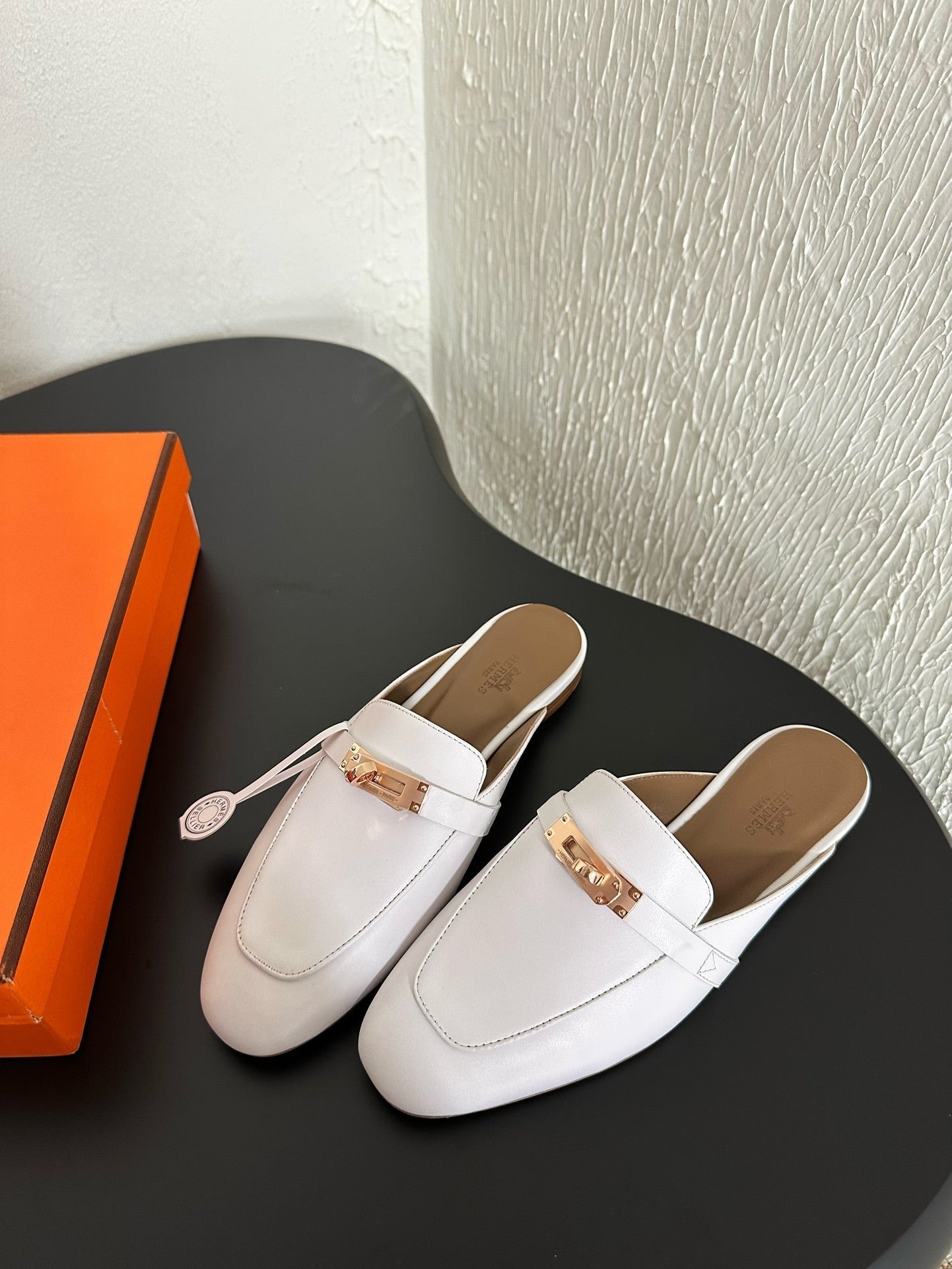 HM Oz Mule White Mix Black Calfskin 961100