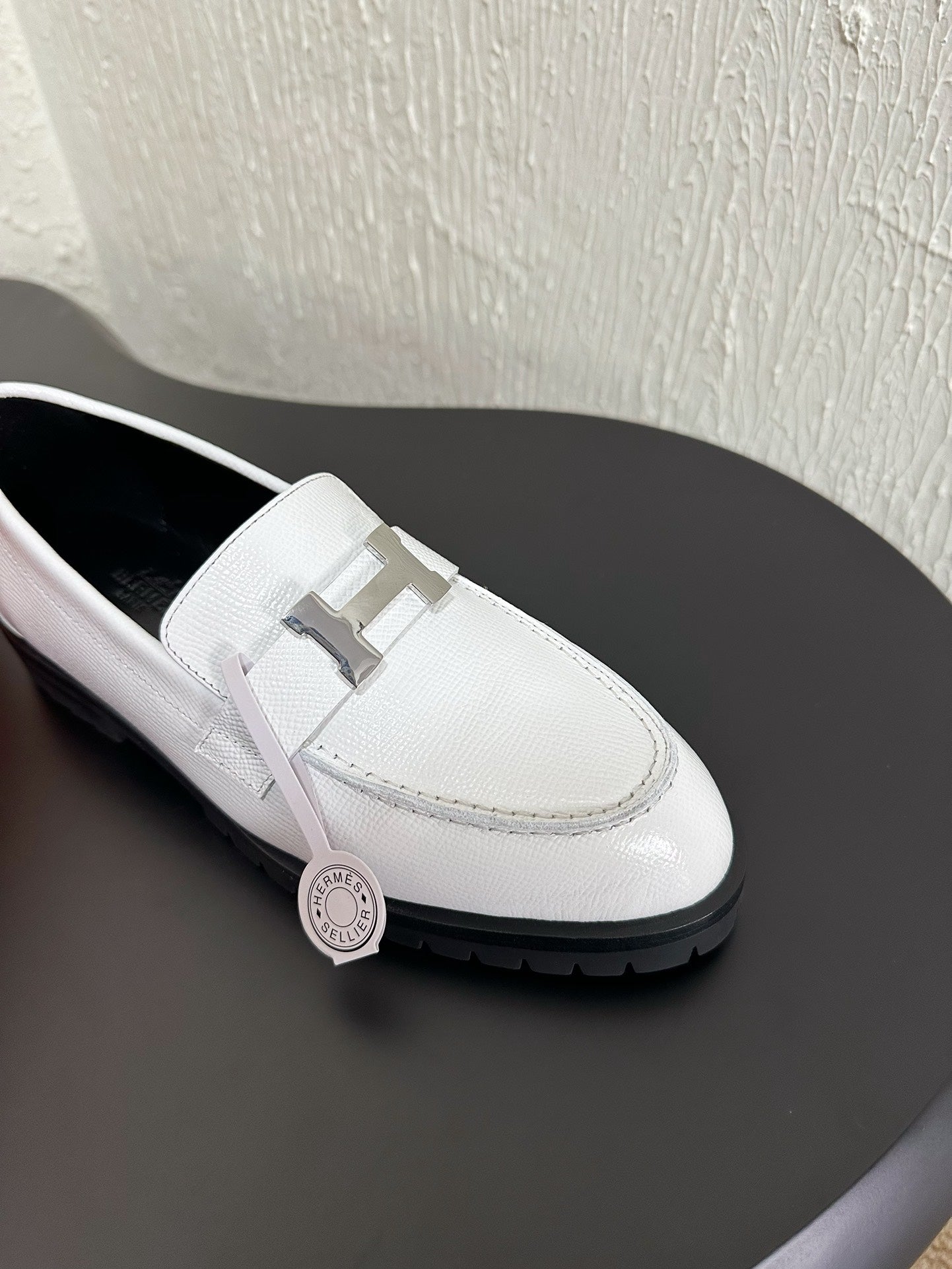 HM Faubourg Loafer 30mm White Color Cowhide 960934