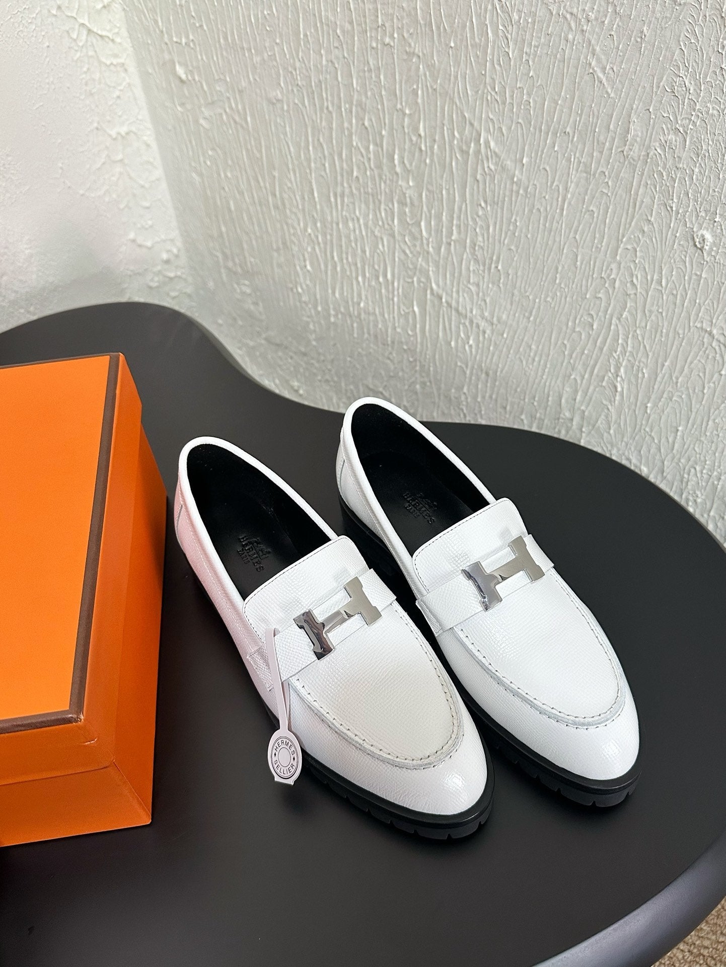 HM Faubourg Loafer 30mm White Color Cowhide 960934