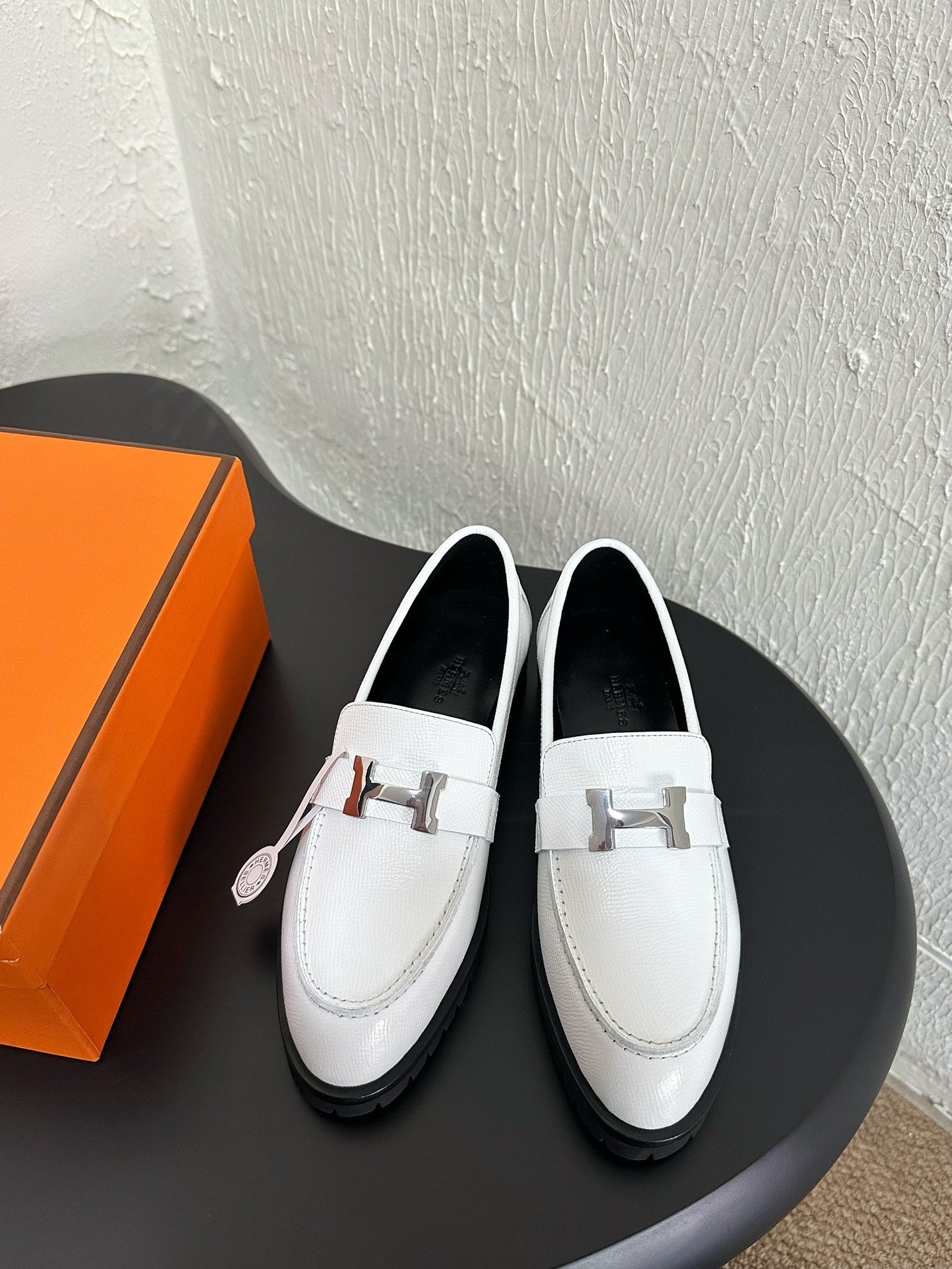 HM Faubourg Loafer 30mm White Color Cowhide 960934