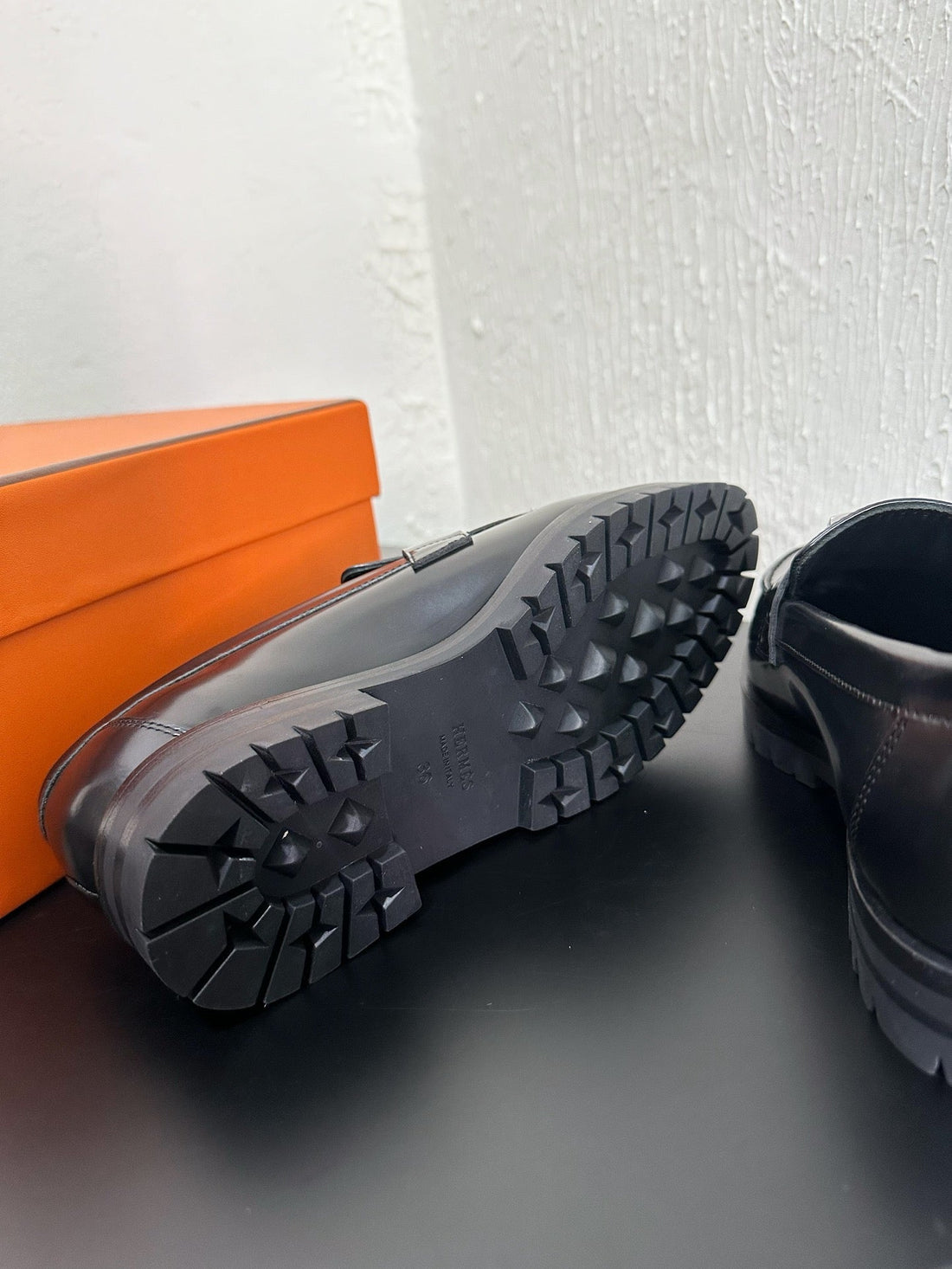 HM Faubourg Loafer 30mm Black Color Cowhide 960935