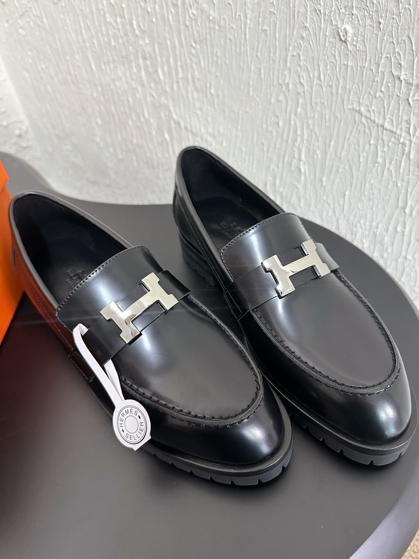 HM Faubourg Loafer 30mm Black Color Cowhide 960935