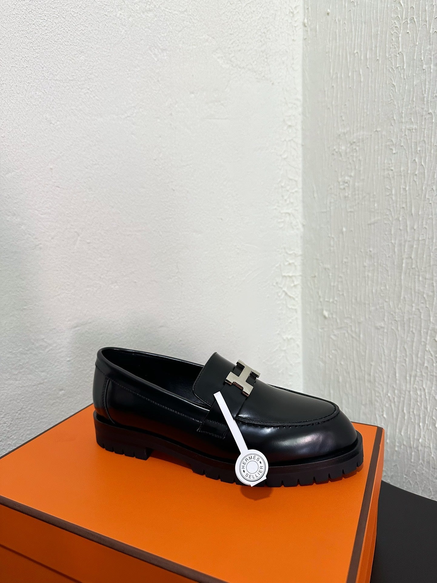 HM Faubourg Loafer 30mm Black Color Cowhide 960935