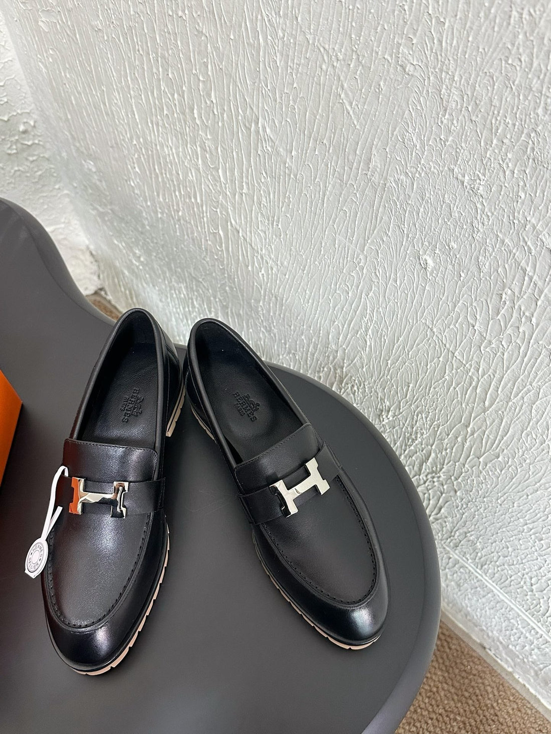 HM Faubourg Loafer 30mm Black Color Cowhide 960936