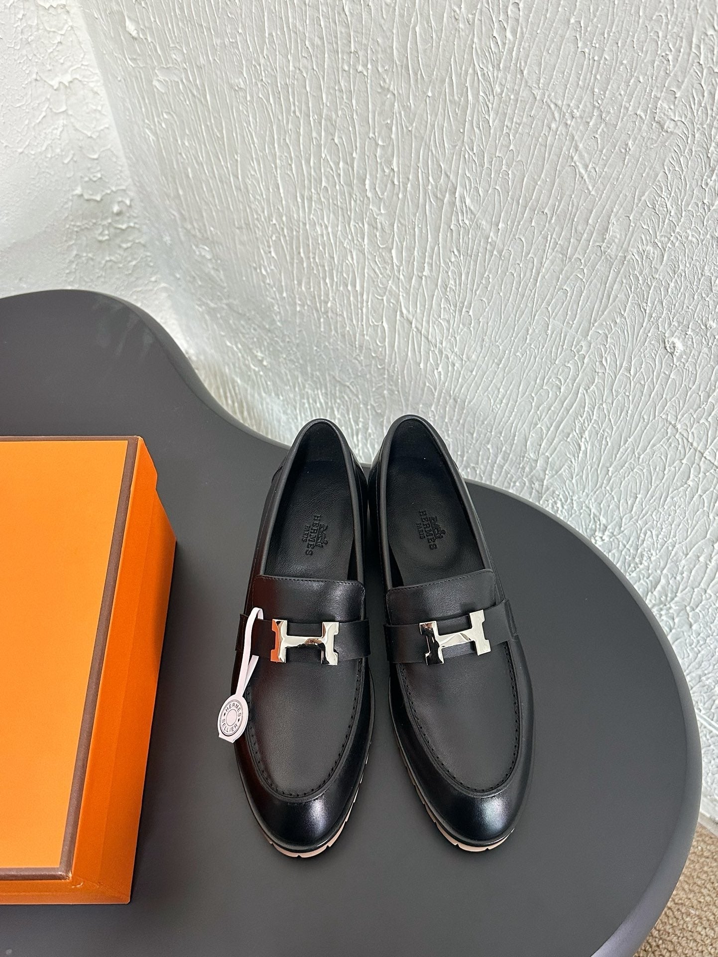 HM Faubourg Loafer 30mm Black Color Cowhide 960936