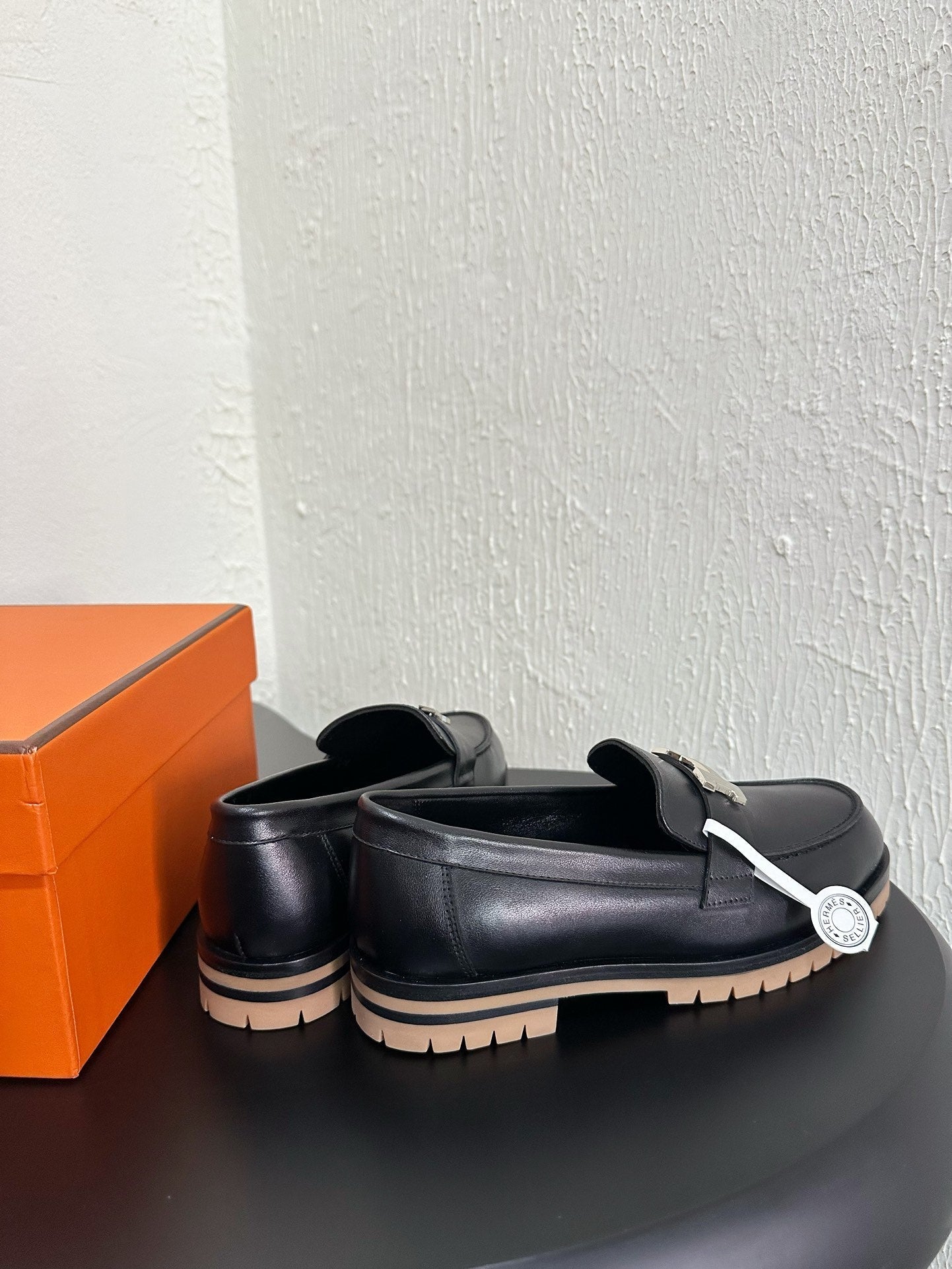 HM Faubourg Loafer 30mm Black Color Cowhide 960936