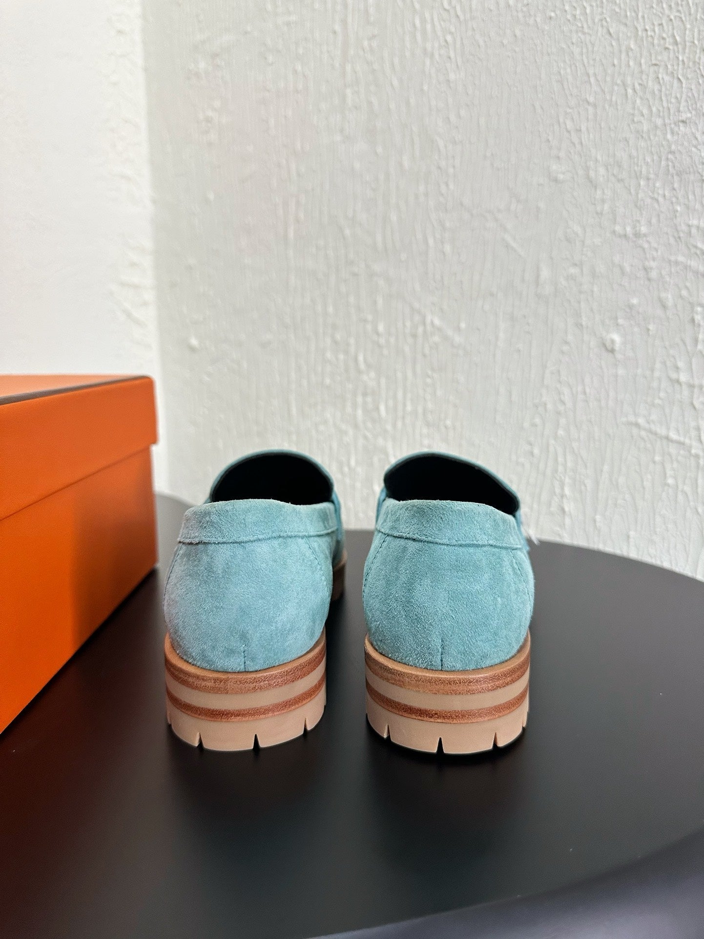 HM Faubourg Loafer 30mm Baby Blue Color Suede 960937