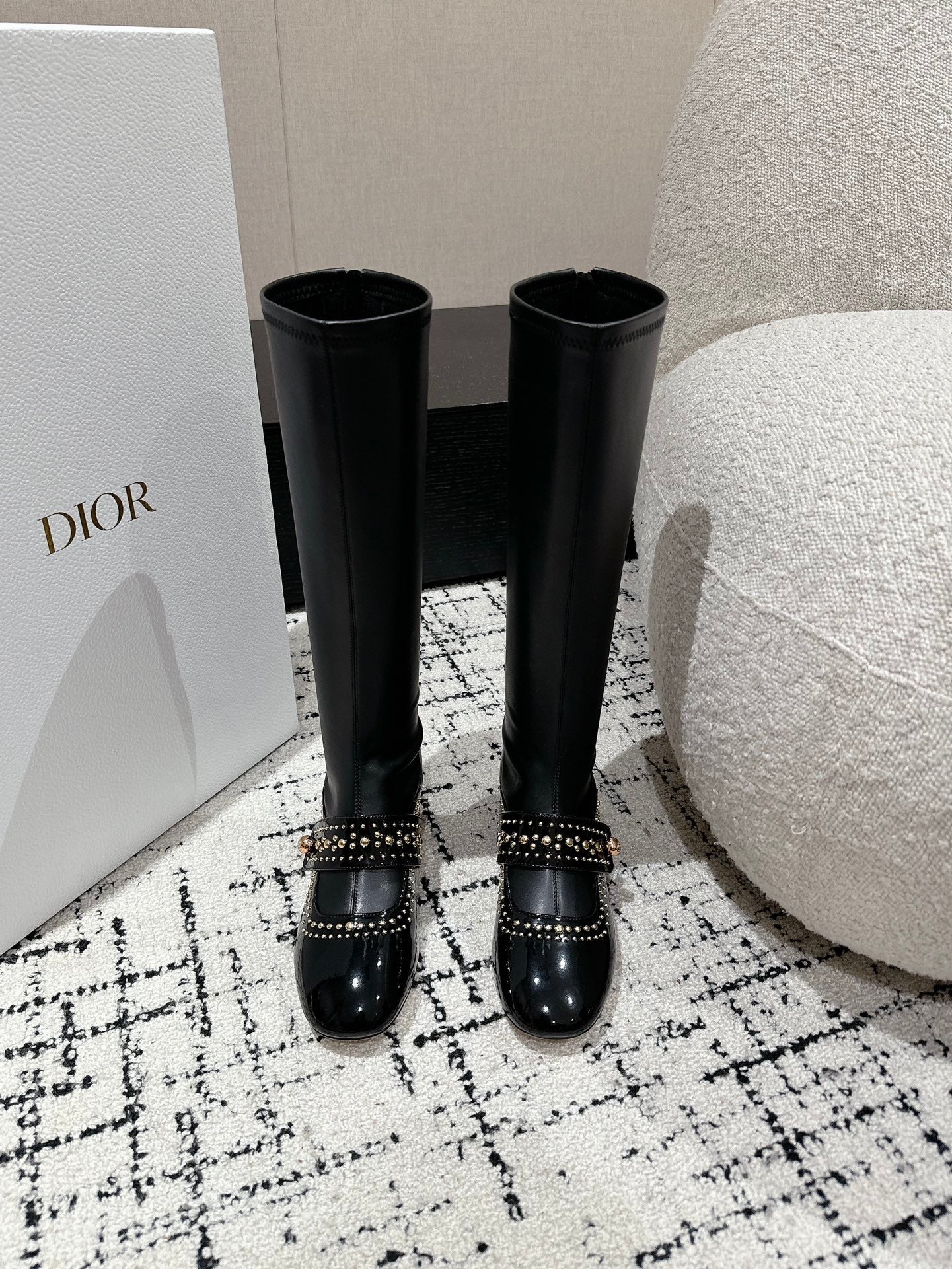 CD Belle-D Heeled Boot Black Lambskin