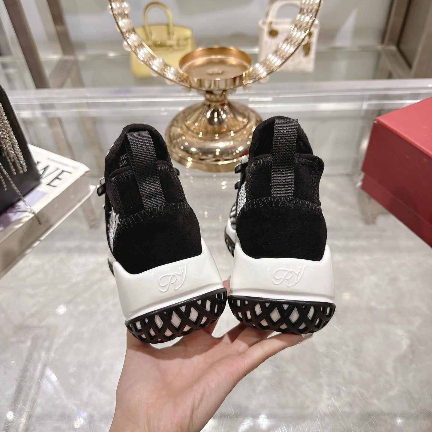 Viv Diamond Sneaker Black Custom Woven 262955