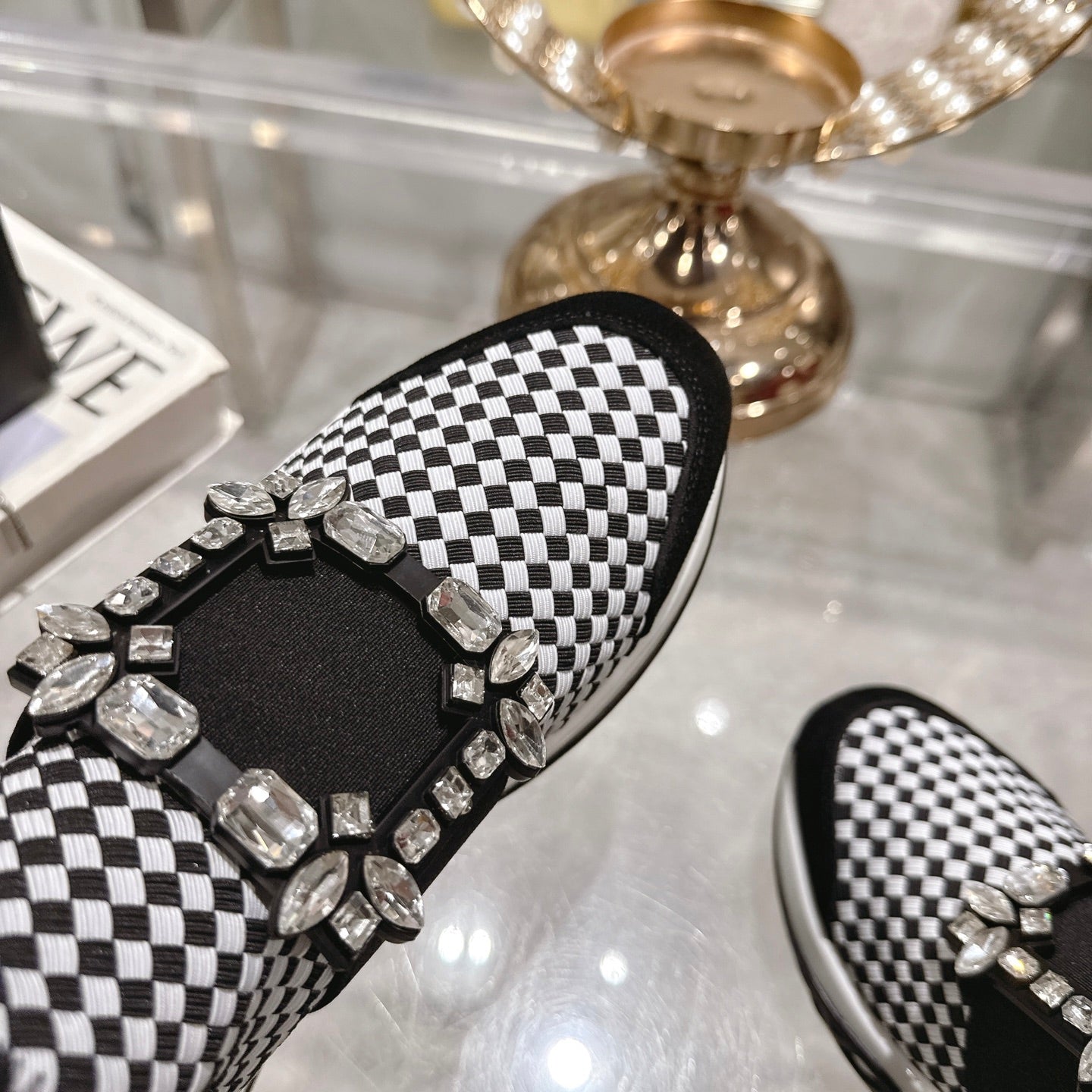 Viv Diamond Sneaker Black Custom Woven 262955