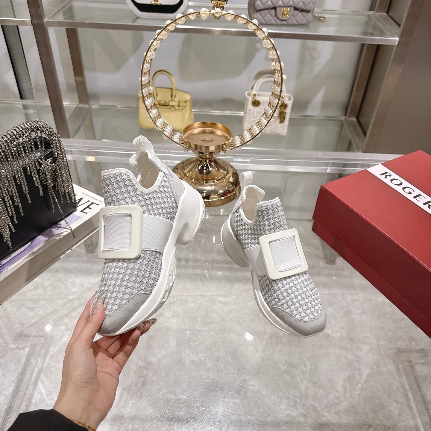 Viv Sneaker Grey Custom Woven 262958