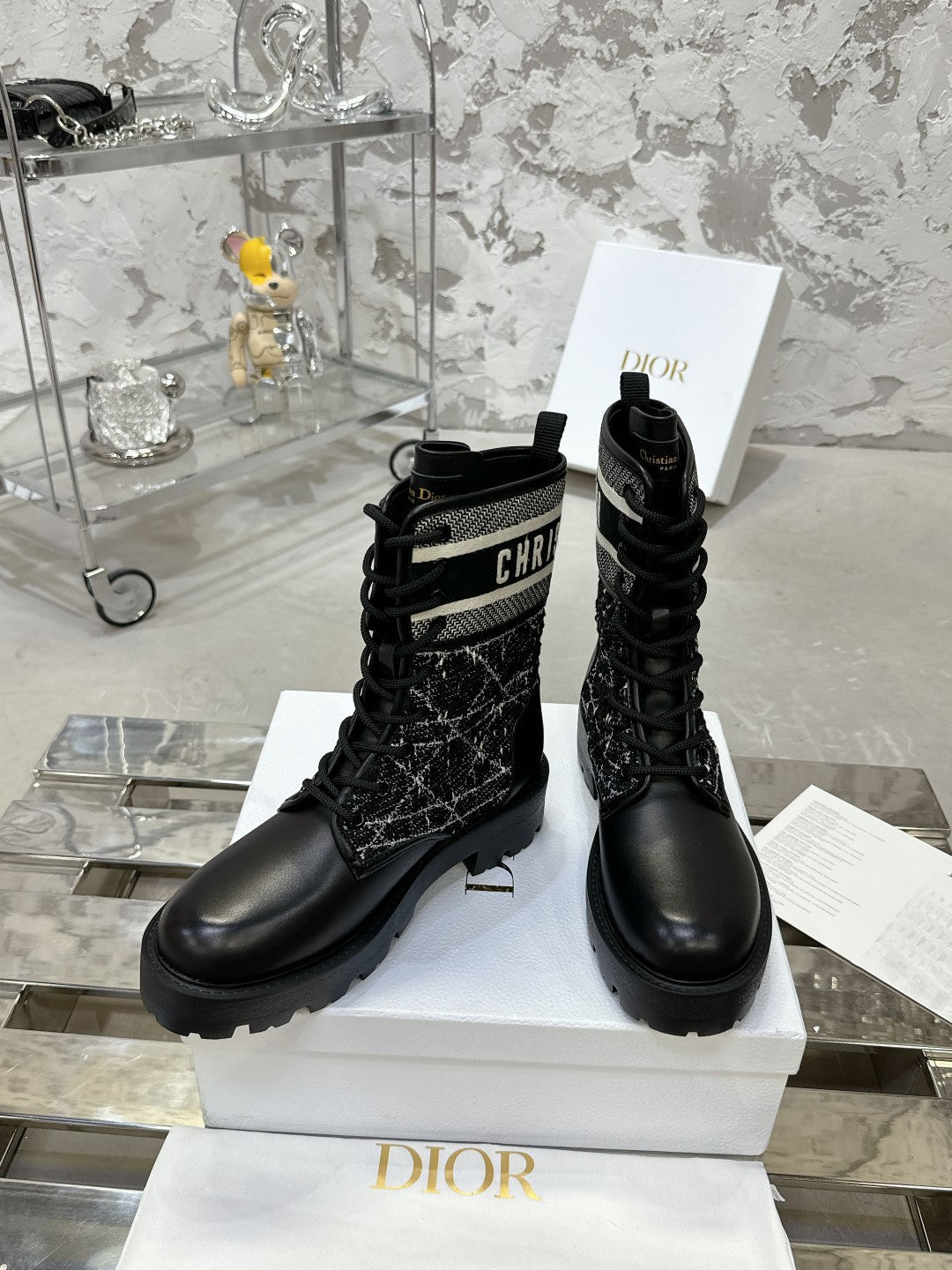 D-Major Ankle Boot In Black Tweed 100592