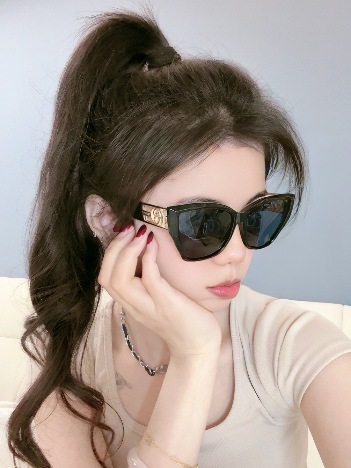 SQUARE FRAME SUNGLASSES G5580 IN ACETATE