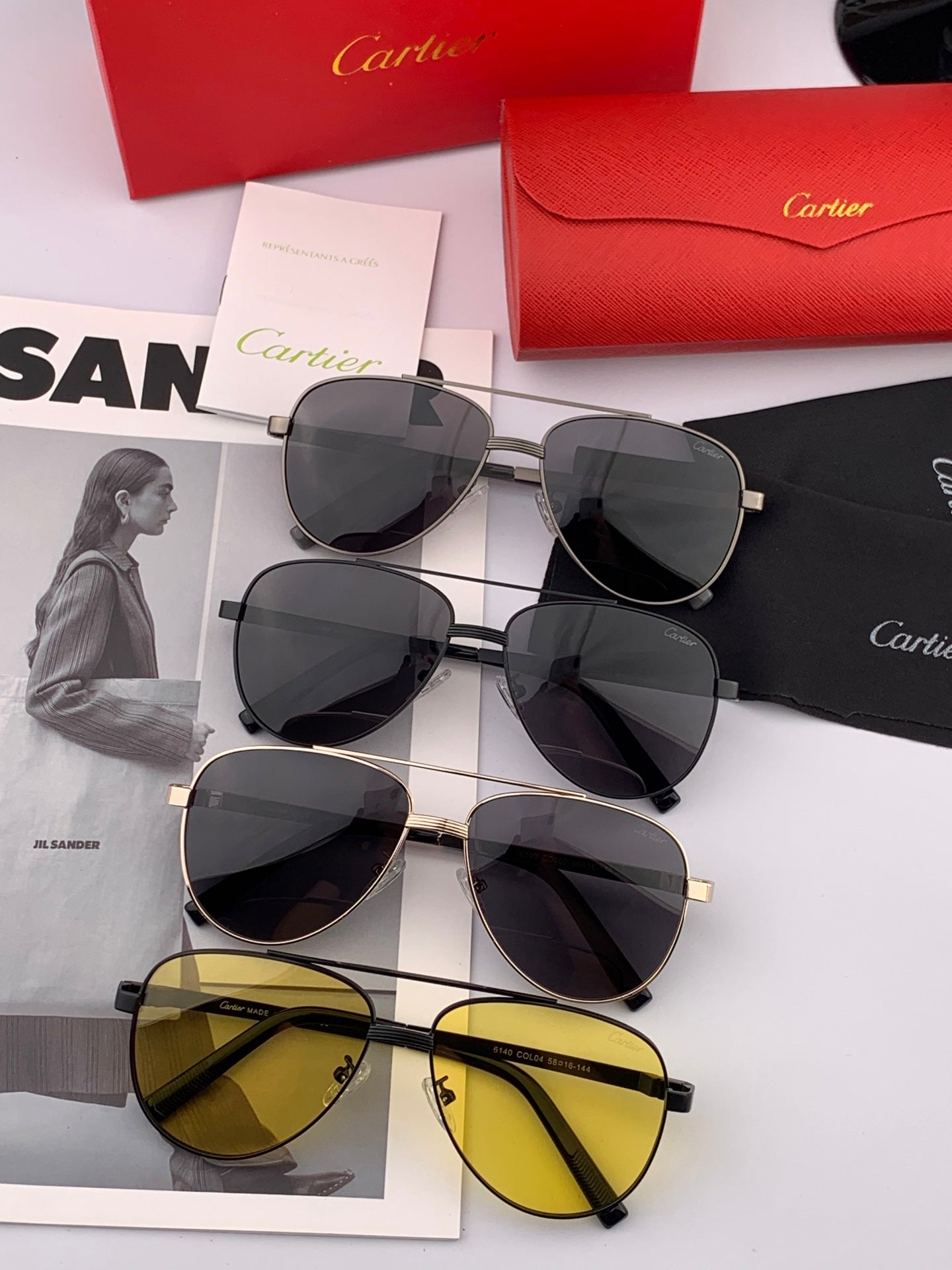 SIGNATURE C DE AVIATOR FRAME SUNGLASSES CK0614 IN METAL