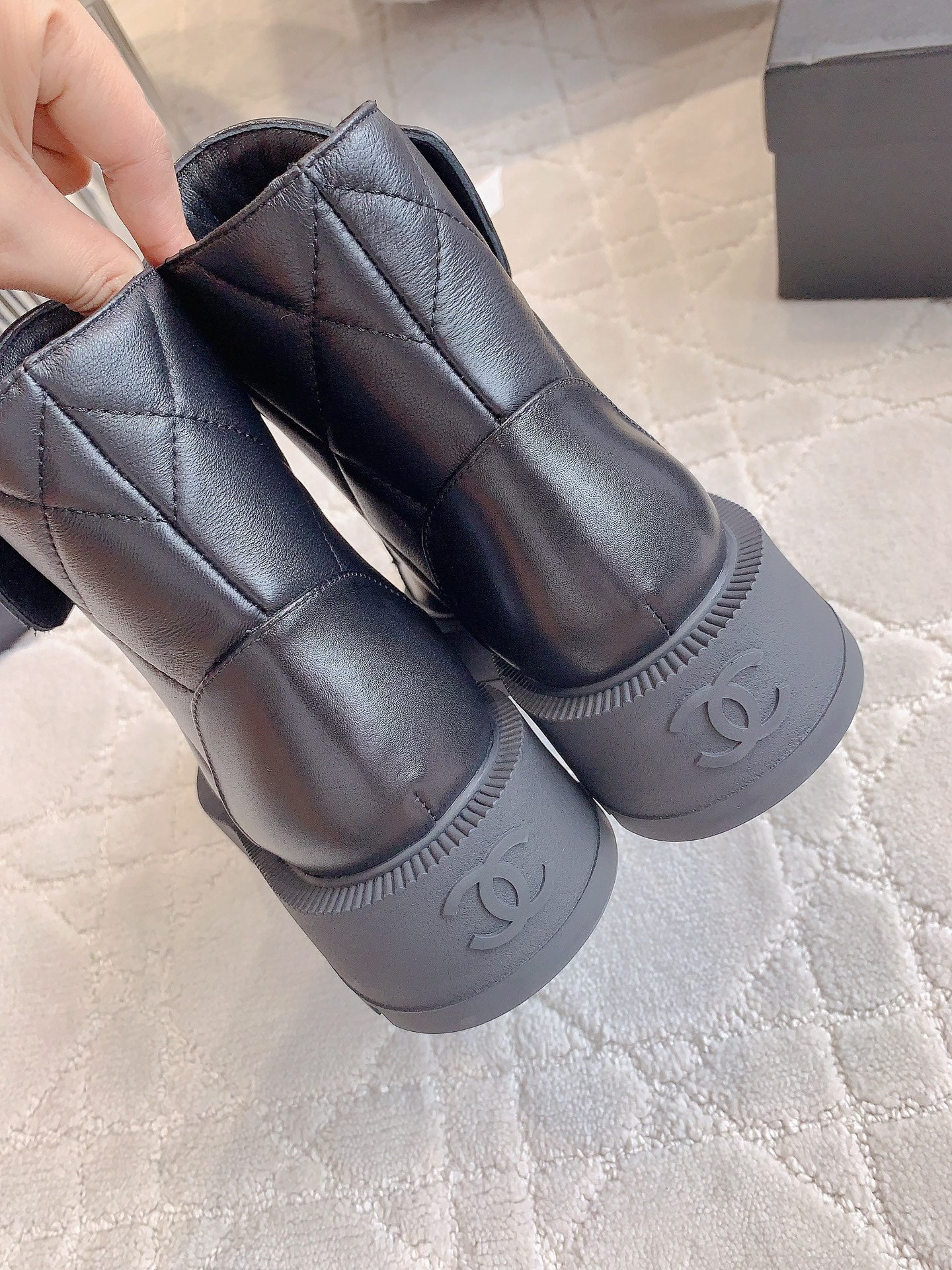 CC Ankle Boots In Black Calfskin 145487