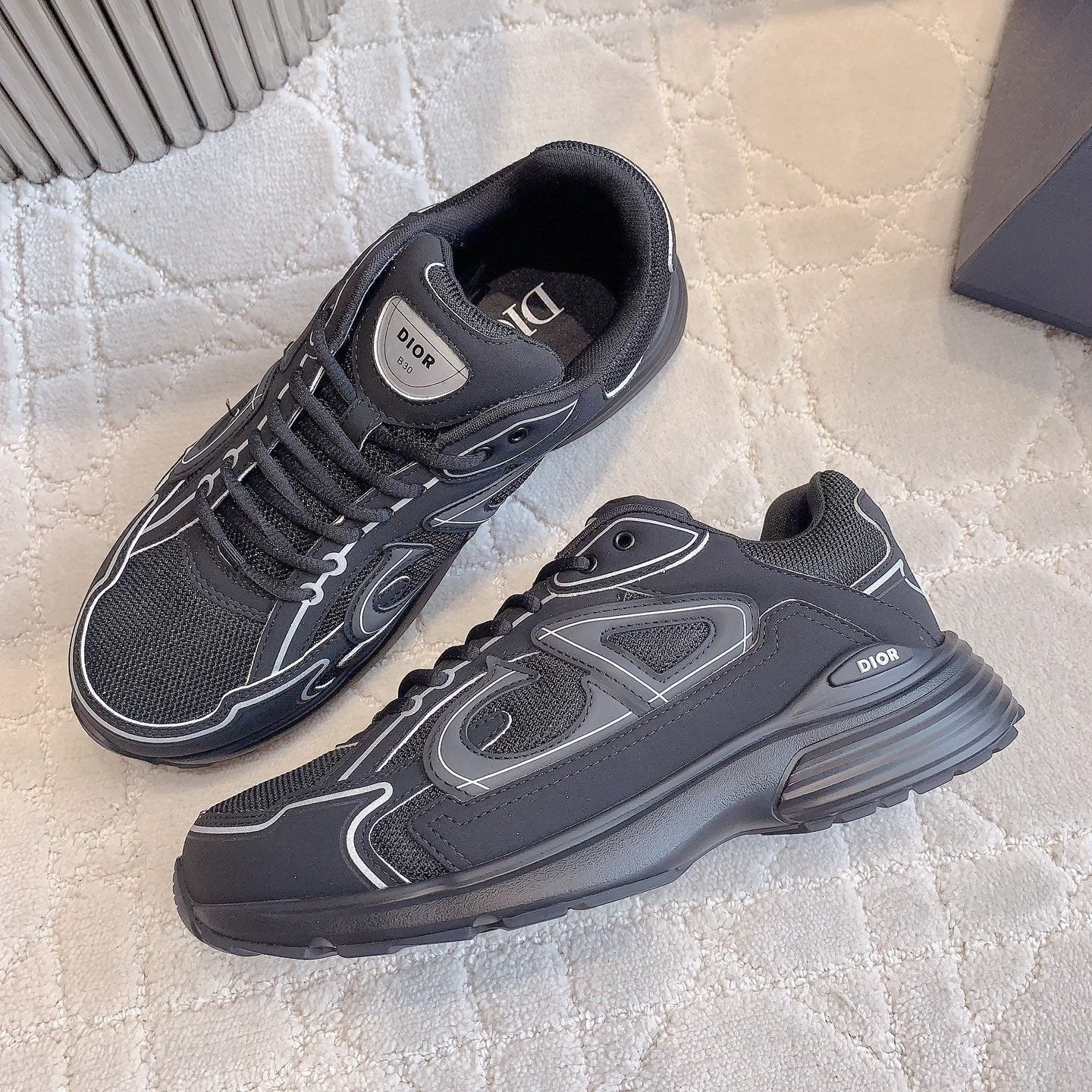 CD B30 Sneaker Black Polyester Mesh Fabric And Calfskin