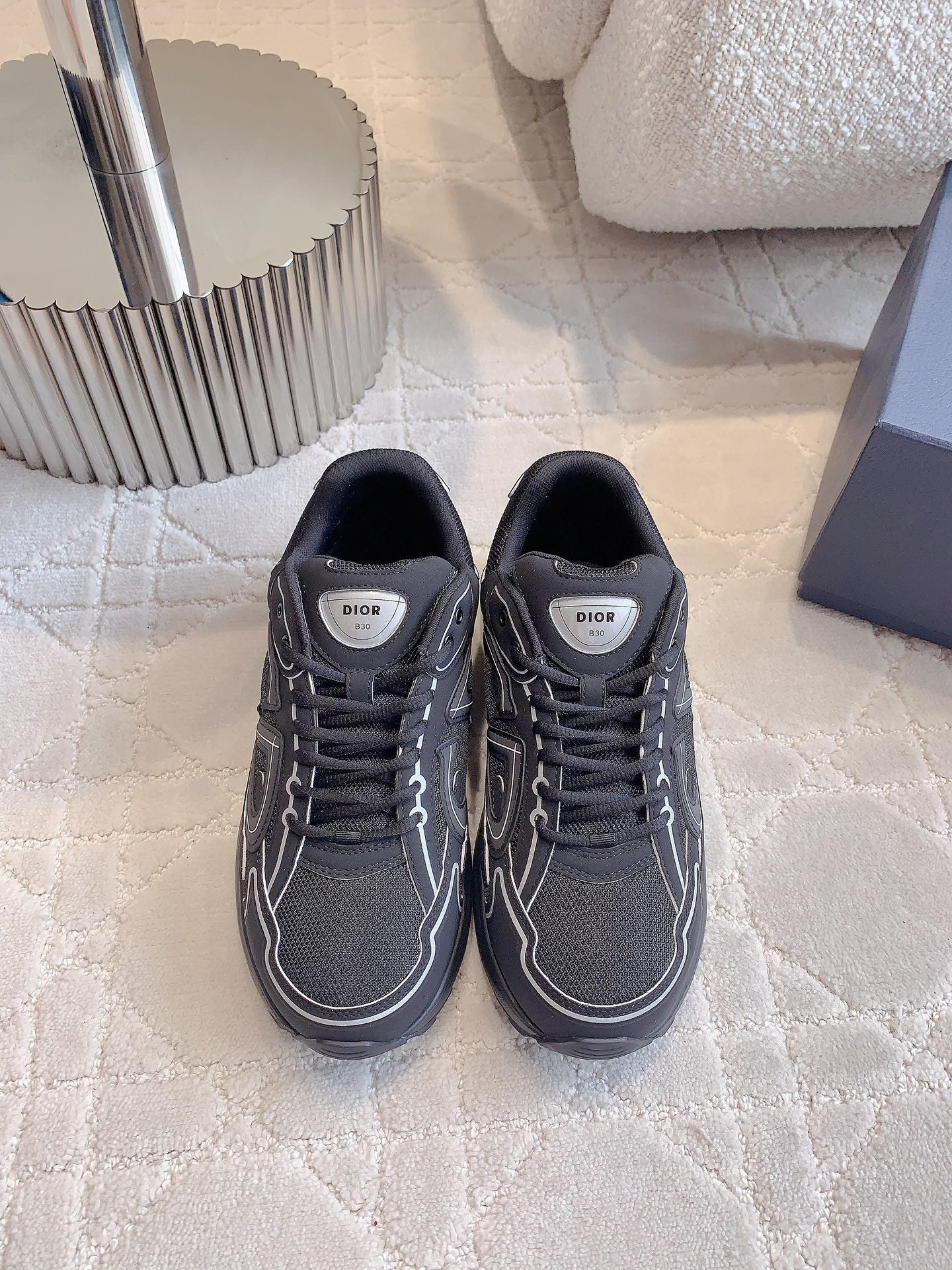 CD B30 Sneaker Black Polyester Mesh Fabric And Calfskin