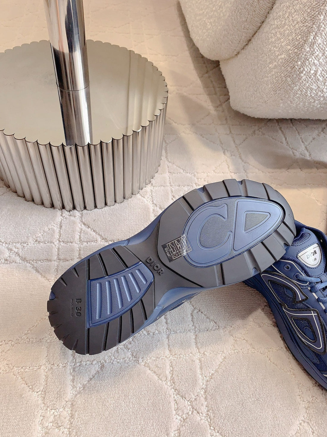 CD B30 Sneaker Deep Blue Polyester Mesh Fabric And Calfskin