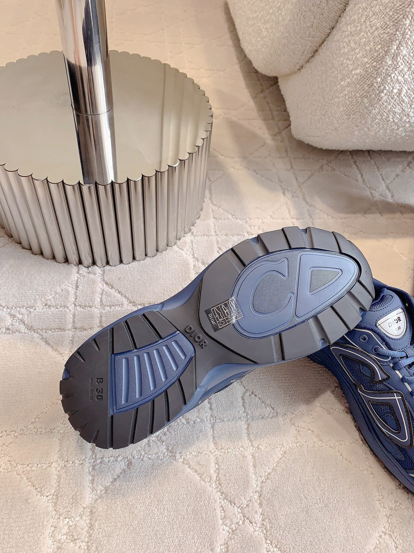 CD B30 Sneaker Deep Blue Polyester Mesh Fabric And Calfskin