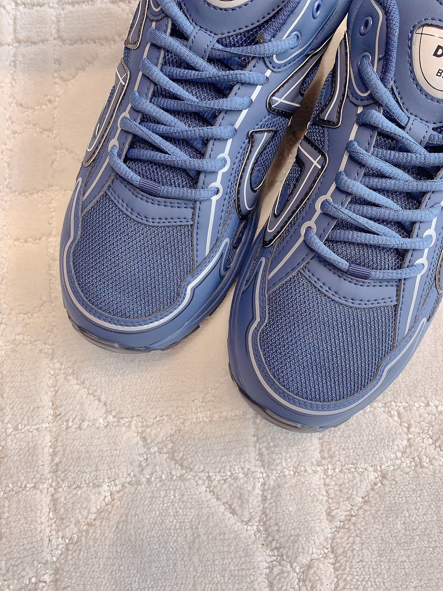 CD B30 Sneaker Deep Blue Polyester Mesh Fabric And Calfskin