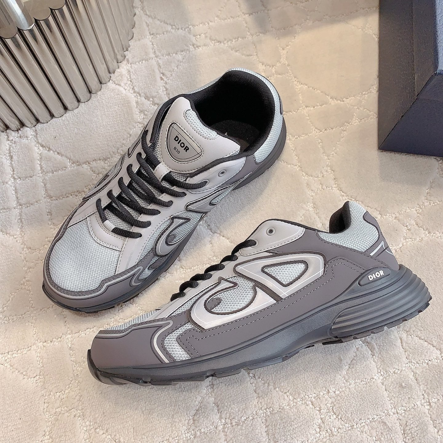 CD B30 Sneaker Grey Blue Mix Grey Black Polyester Mesh Fabric And Calfskin