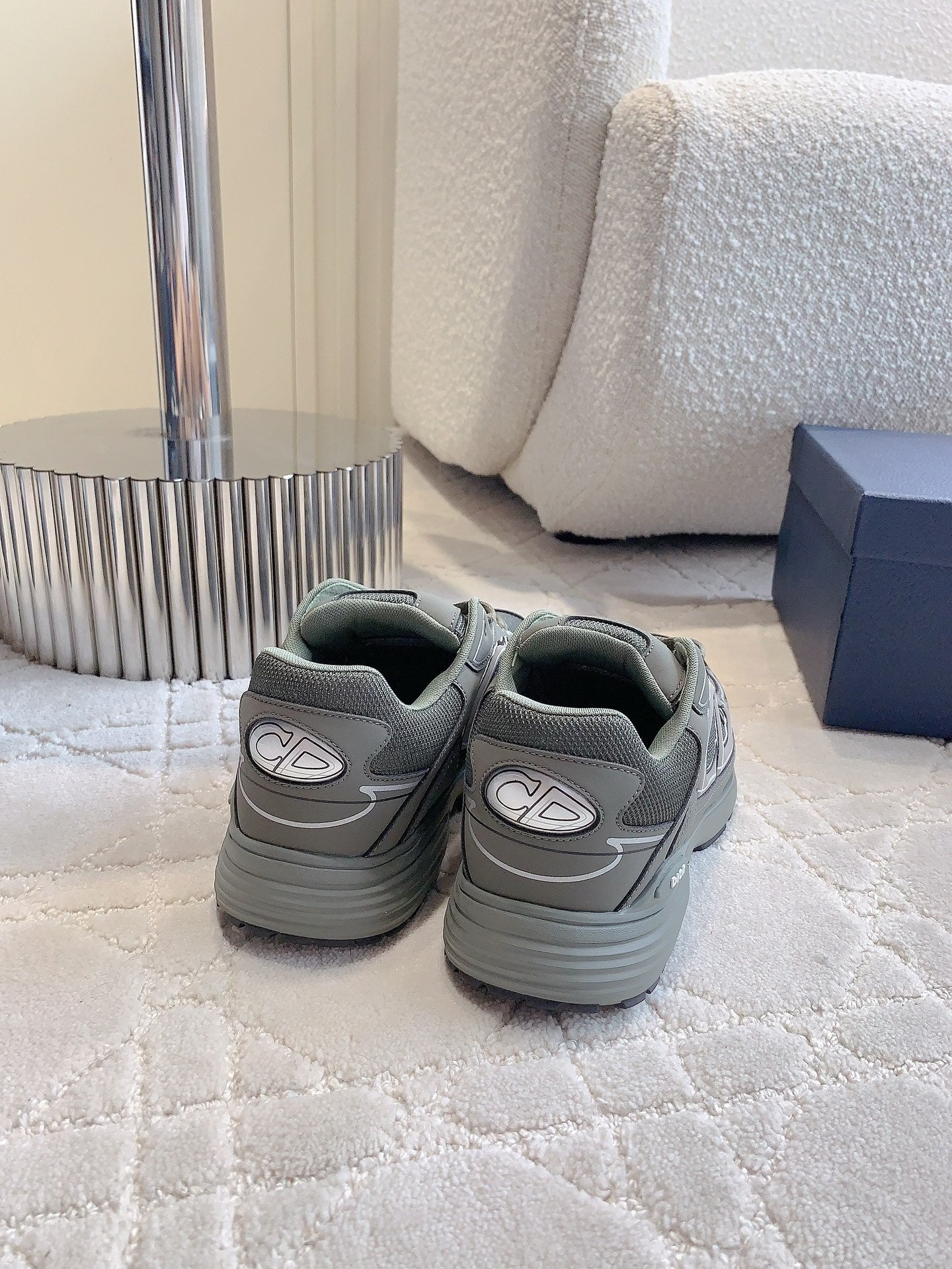 CD B30 Sneaker Dark Grey Polyester Mesh Fabric And Calfskin