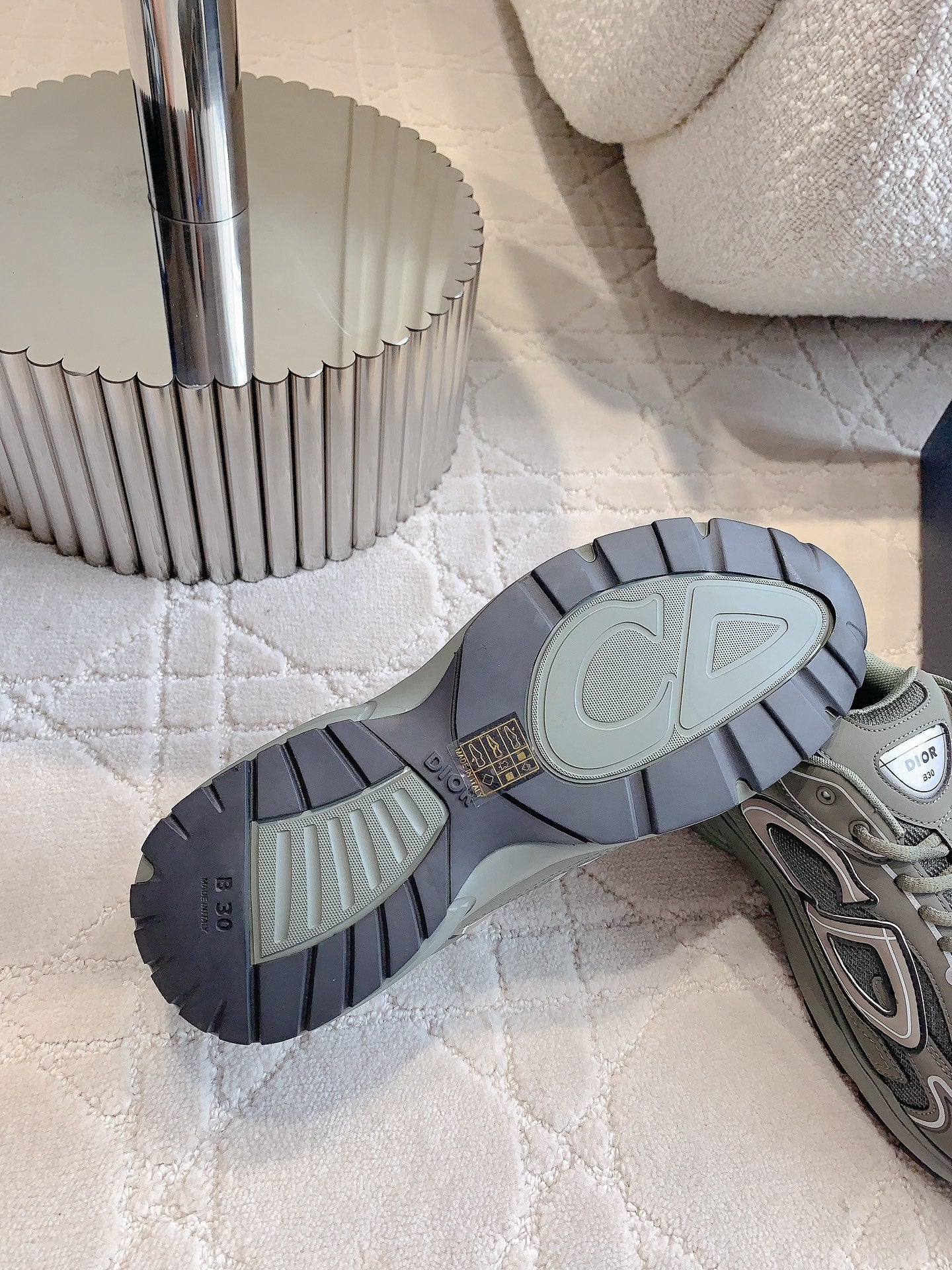 CD B30 Sneaker Dark Grey Polyester Mesh Fabric And Calfskin