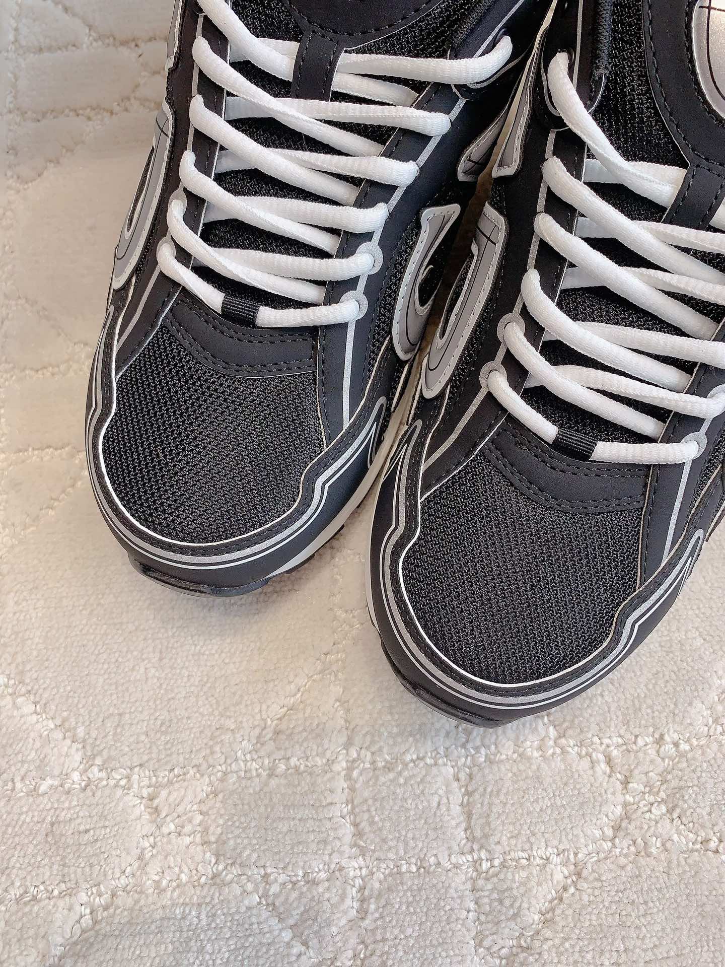 CD B30 Sneaker Grey Black Polyester Mesh Fabric And Calfskin