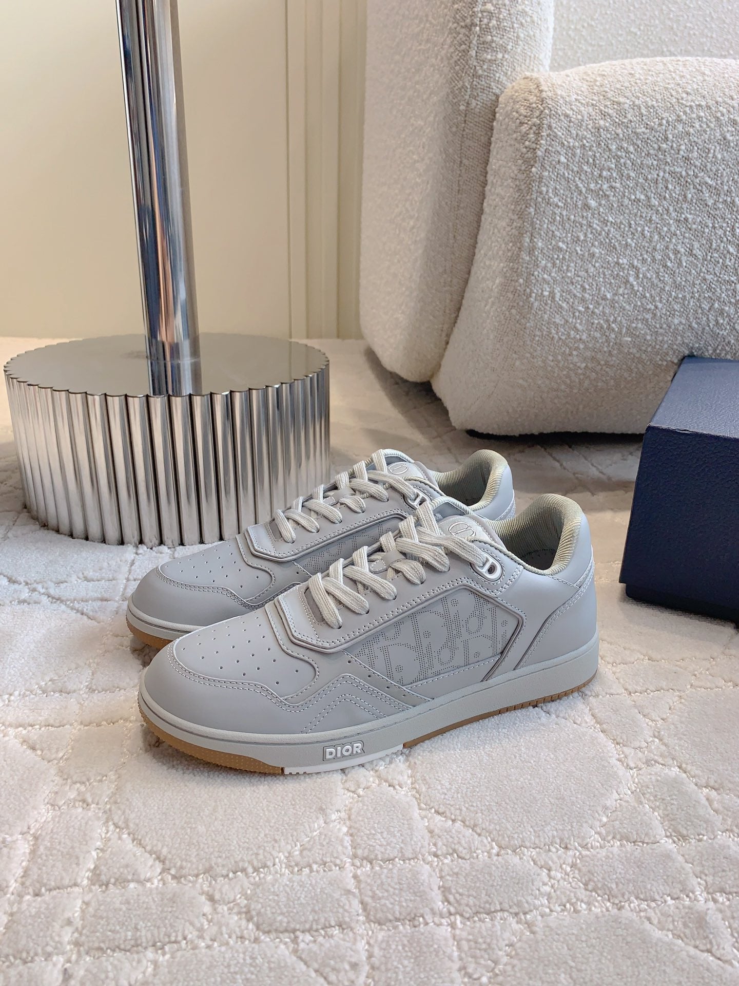 CD B27 Low-Top Sneaker Grey Print Calfskin